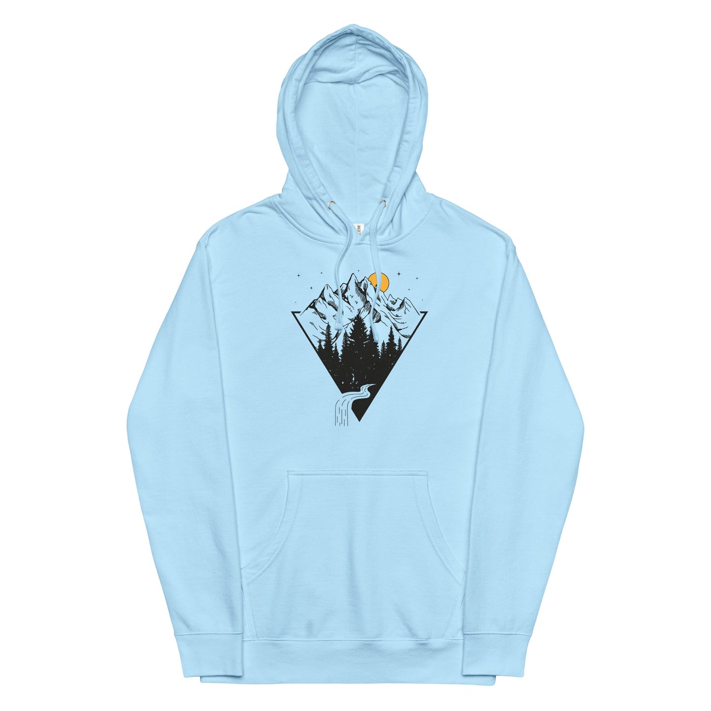 Yellow Sun Over Mountains - Unisex Midweight Hoodie