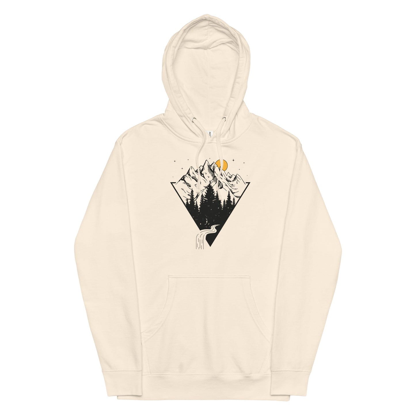 Yellow Sun Over Mountains - Unisex Midweight Hoodie