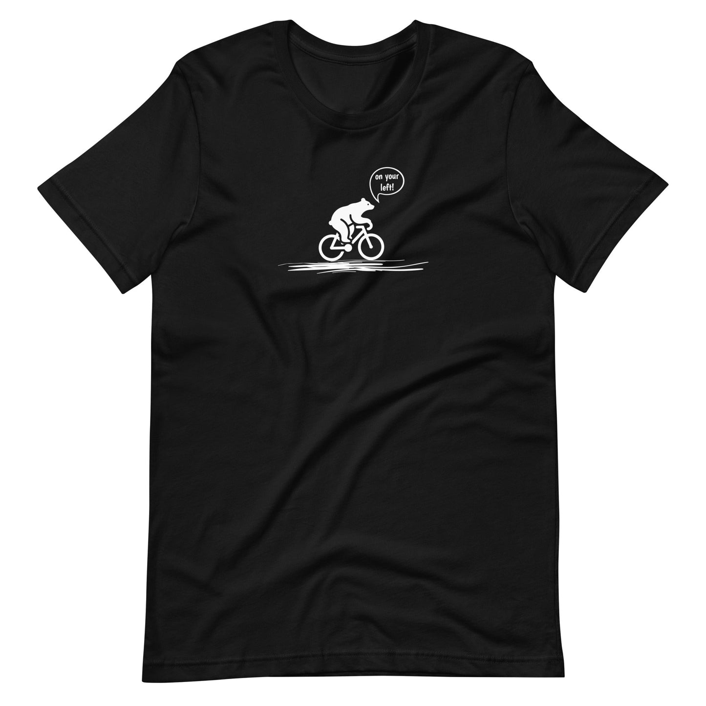Woodland Cyclist Bear - On Your Left - Unisex T-shirt