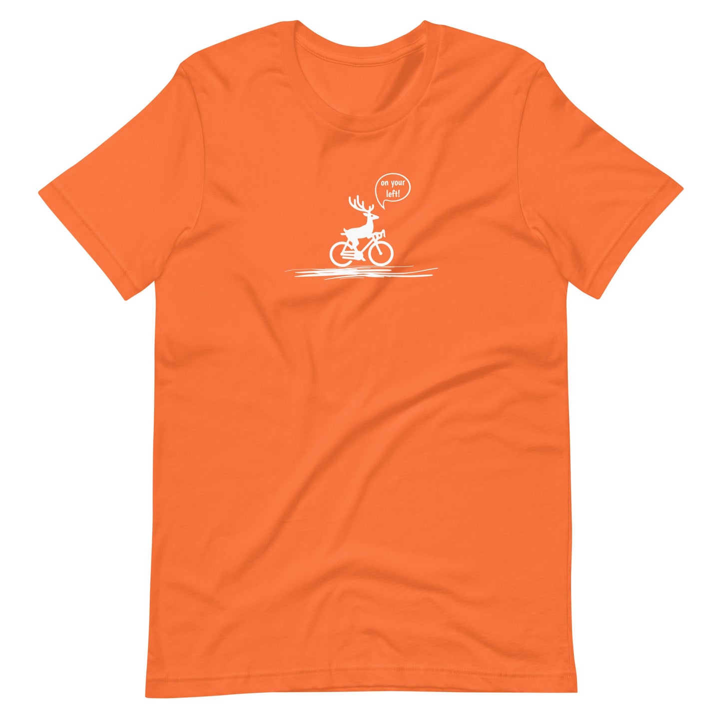 Woodland Cyclist Deer - On Your Left - Unisex T-shirt
