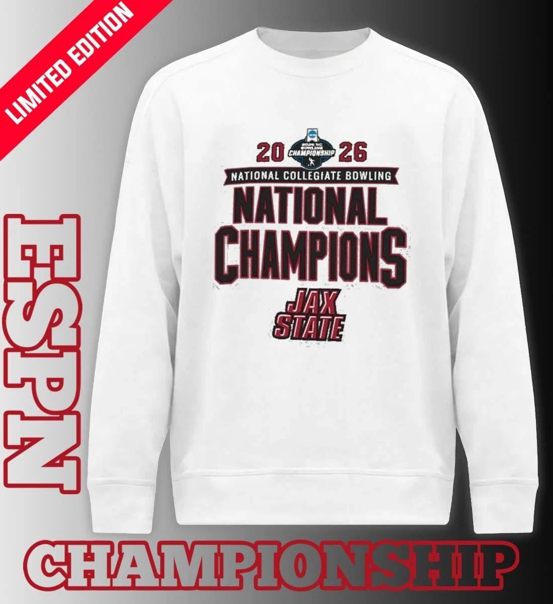 Jacksonville State Gamecocks 2026 NCAA Bowling National Champions T-Shirt
