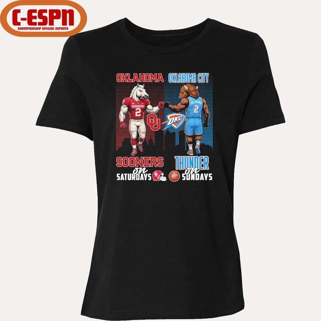 Mascot Oklahoma Sooners On Saturdays And Oklahoma City Thunder On Sundays Shirt