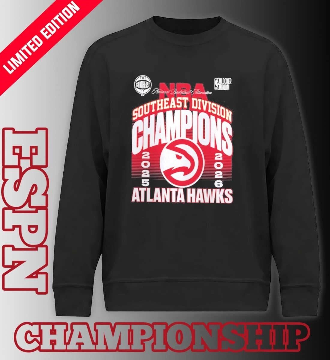 NBA Atlanta Hawks 2026 Southeast Division Champions Locker Room T-Shirt