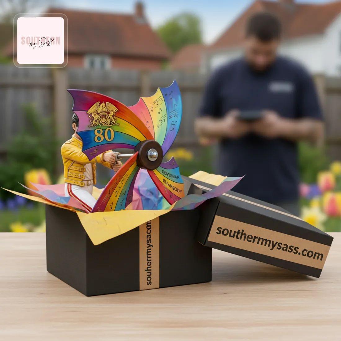 Freddie Mercury 80th Birthday Celebration Rainbow Wind Spinner