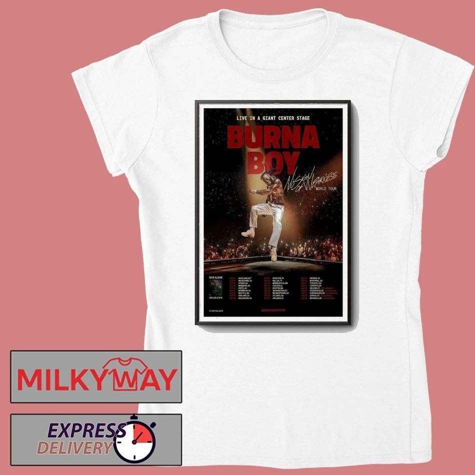 Burna Boy World Tour 2025 Poster shirt