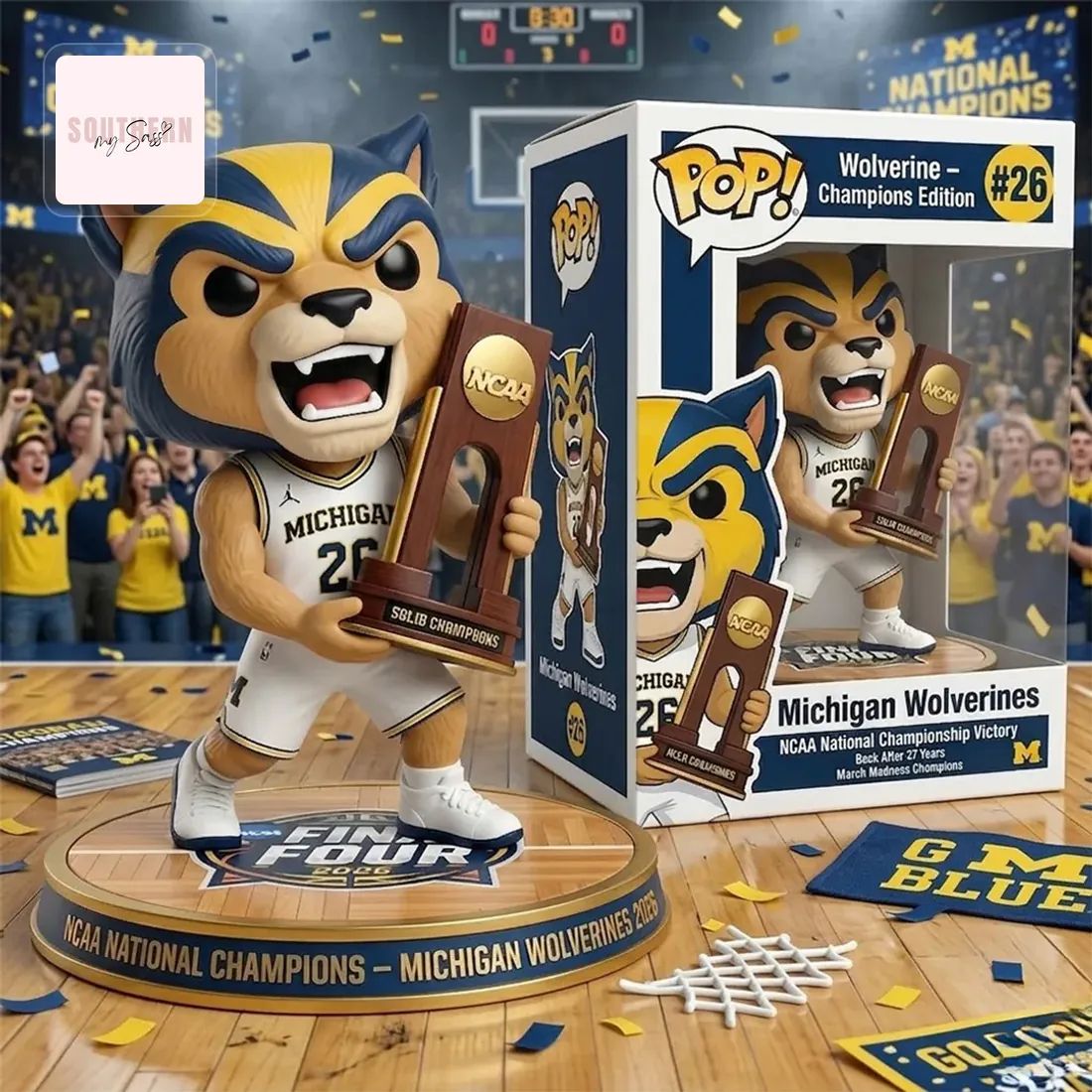 Michigan Wolverines 2026 NCAA National Champions Pop Figure Doll