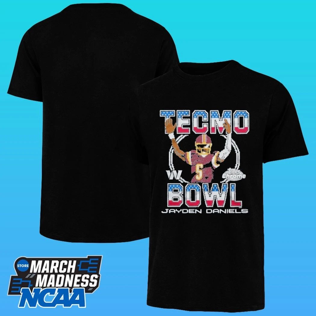 Jayden Daniels Tecmo Bowl Washington Commanders Topps Chrome Shirt