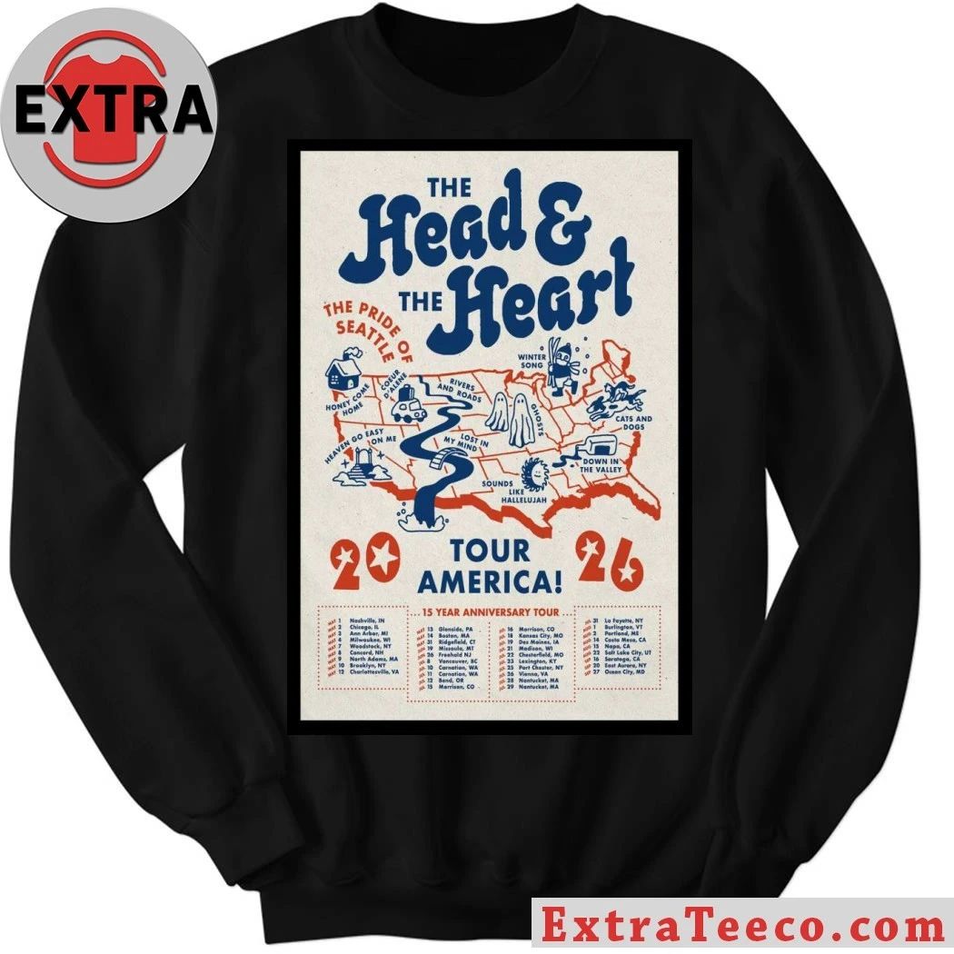 The Head And The Heart Tour 2026 Poster Shirt
