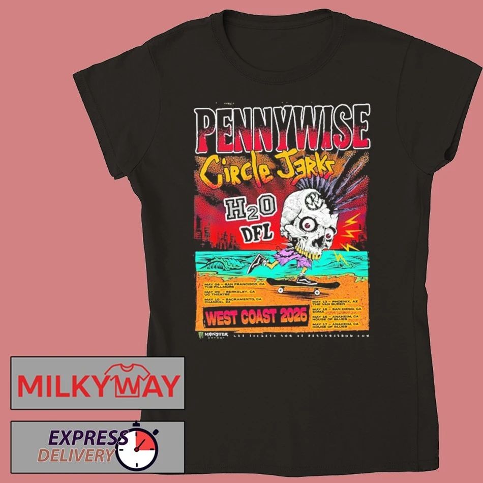 Pennywise x Circle Jerks West Coast 2026 Venue Schedule Tour Dates shirt