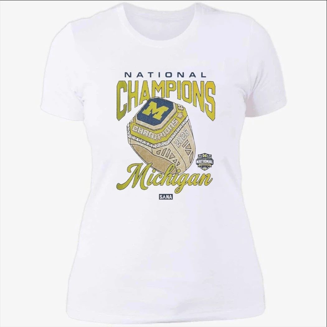 Michigan Wolverines X SANA 2026 NCAA Men’s Basketball National Champions Ring T-Shirt
