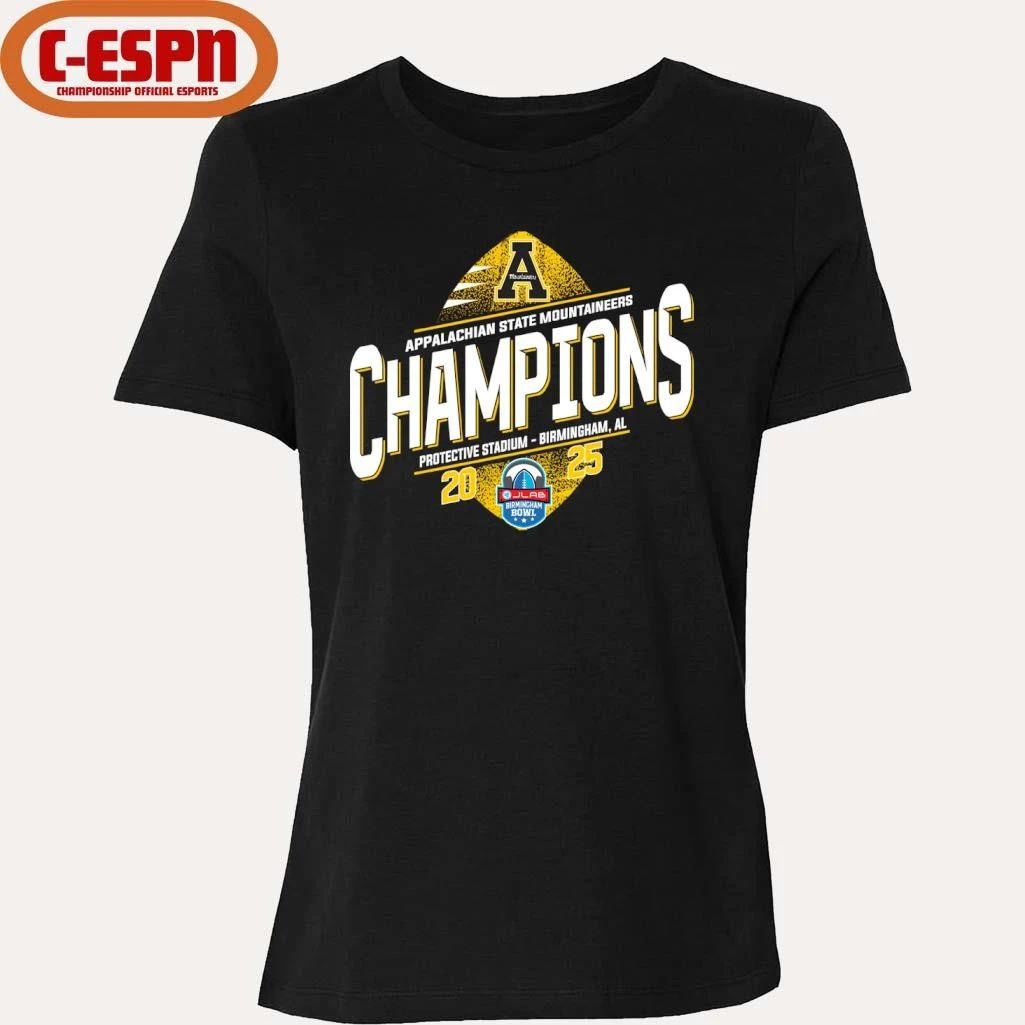 Appalachian State Mountaineers 2025 Birmingham Bowl Champions T-Shirt