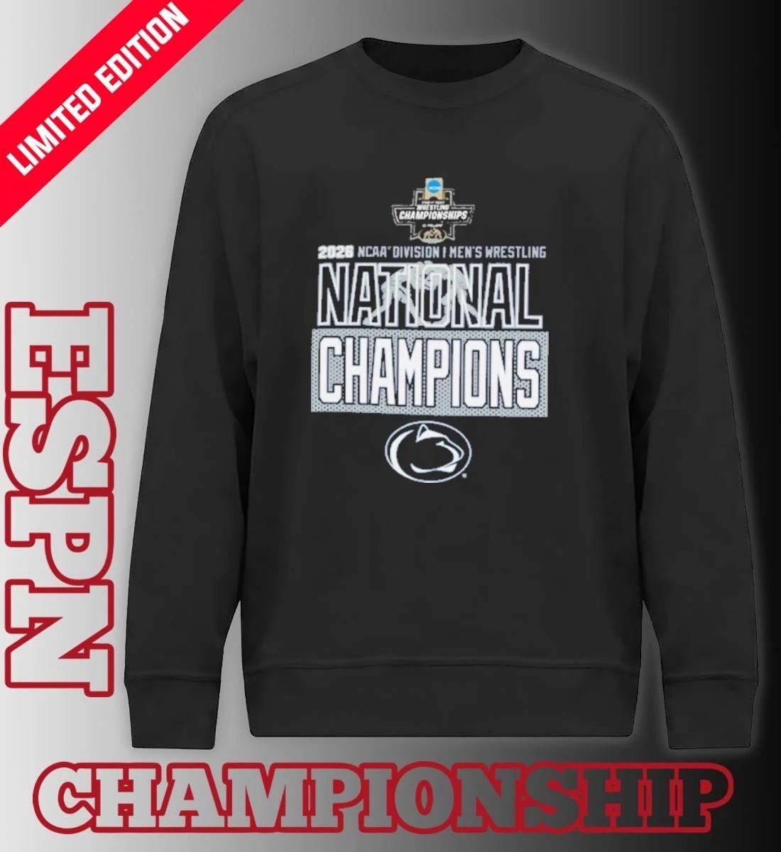 Penn State Nittany Lions 2026 NCAA DI Men’s Wrestling National Champions T-Shirt