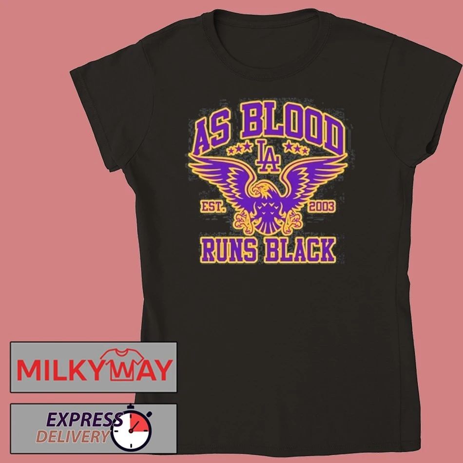 As Blood Runs Black Eagle Crest Purple n Gold T-Shirt
