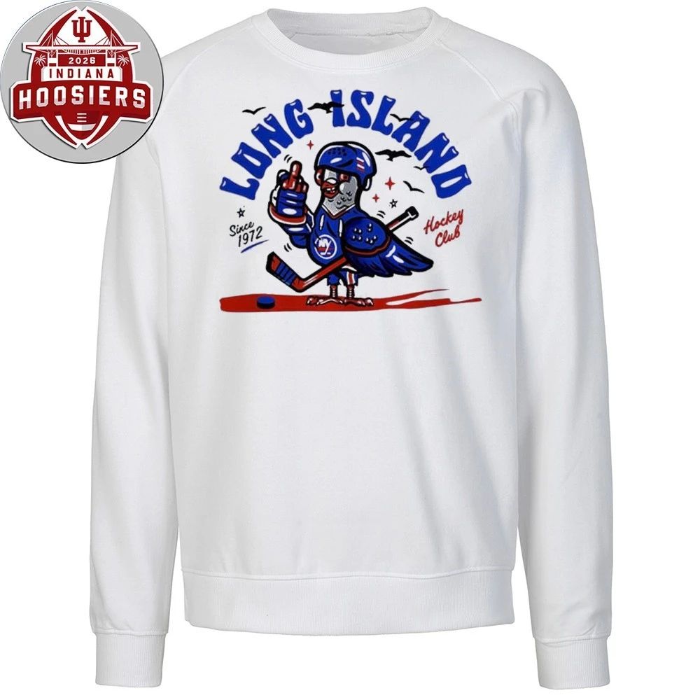 White T-shirt with the Long Island Hockey Club logo printed on it