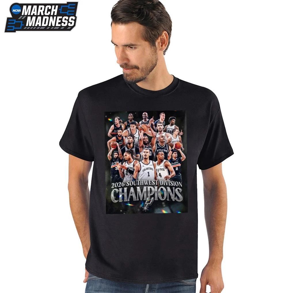San Antonio Spurs 2026 Southwest Division Champions Poster T-Shirt