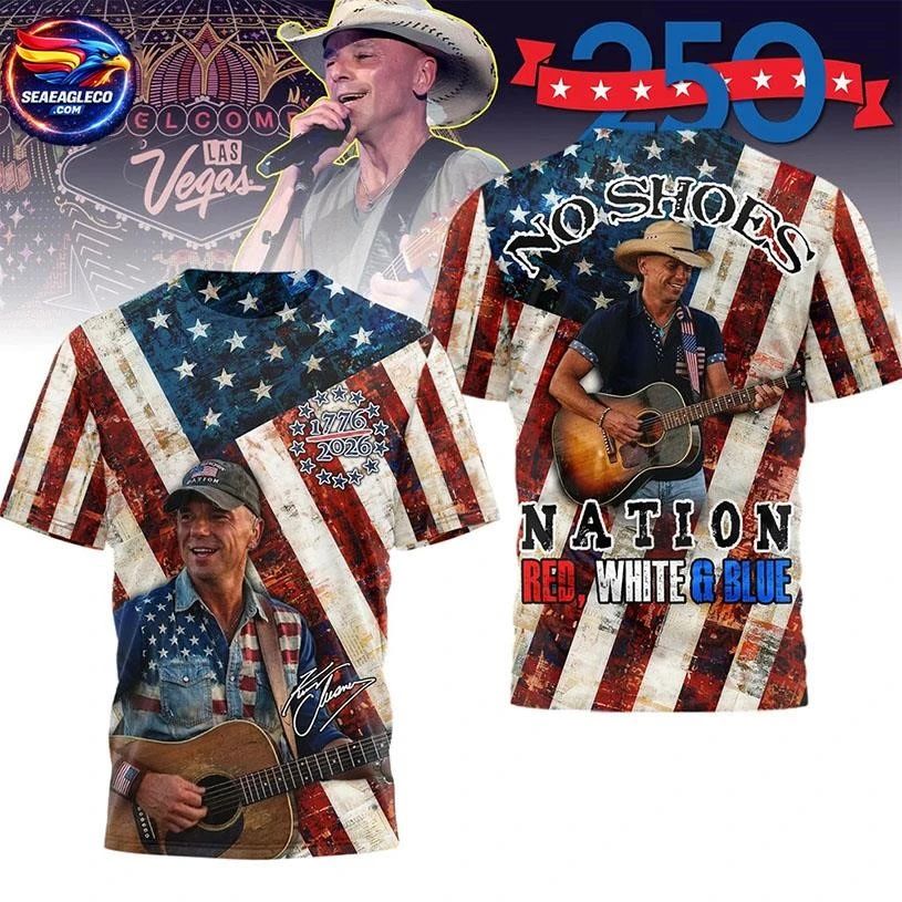Kenny Chesney No Shoes Nation USA 250Th Anniversary Two Sided Shirt