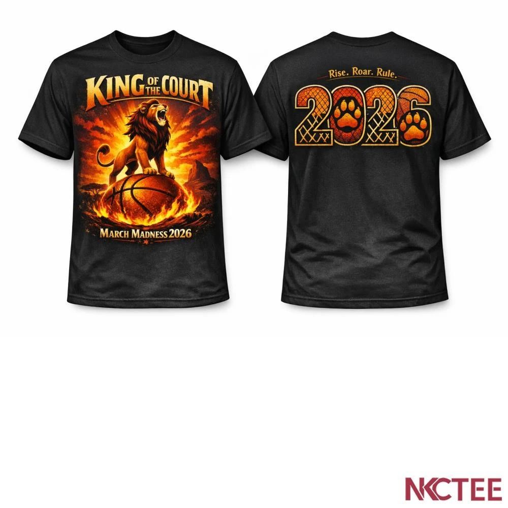 NKCtees King of the Court 2026 NCAA March Madness Lion King Basketball Shirt
