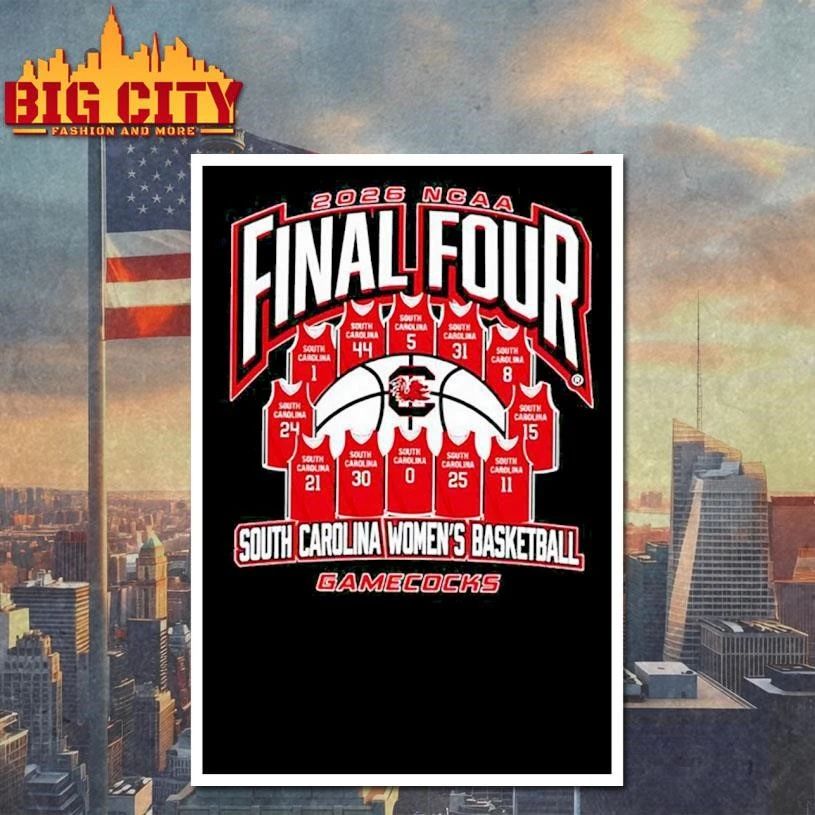 South Carolina Gamecocks Women’s Basketball jerseys NCAA Final Four 2026 Shirt