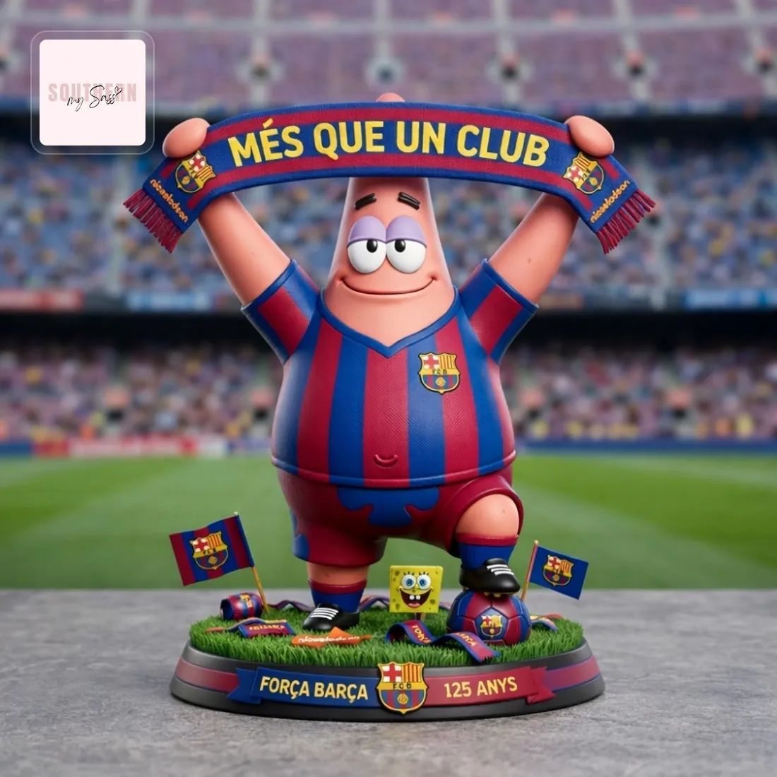 FC Barcelona Patrick Star 125th Anniversary Més Que Un Club Pop Figure Doll