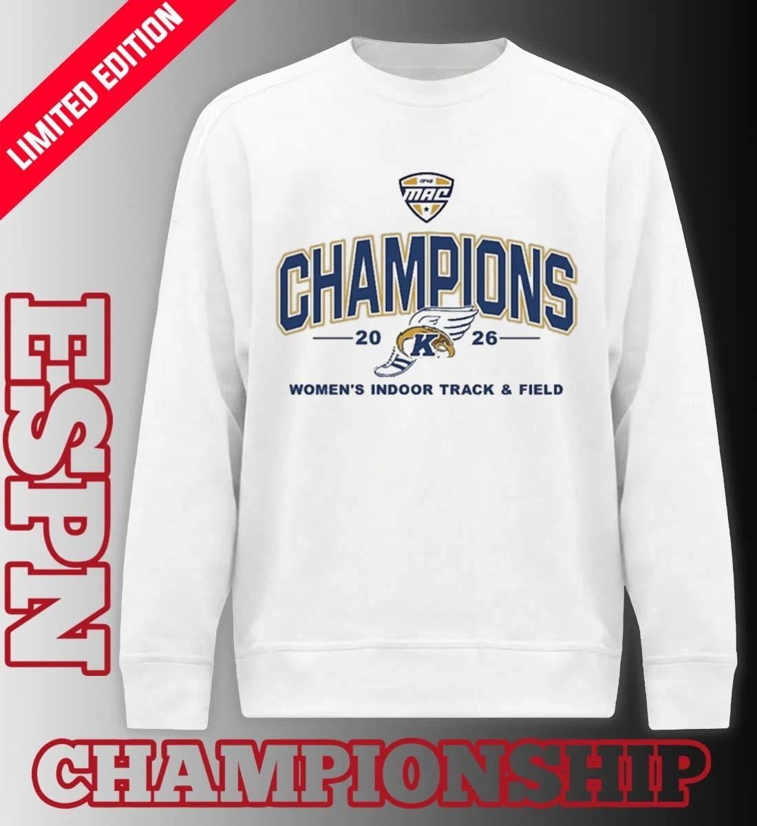 Kent State Golden Flashes 2026 MAC Women’s Indoor Track & Field Champions T-Shirt