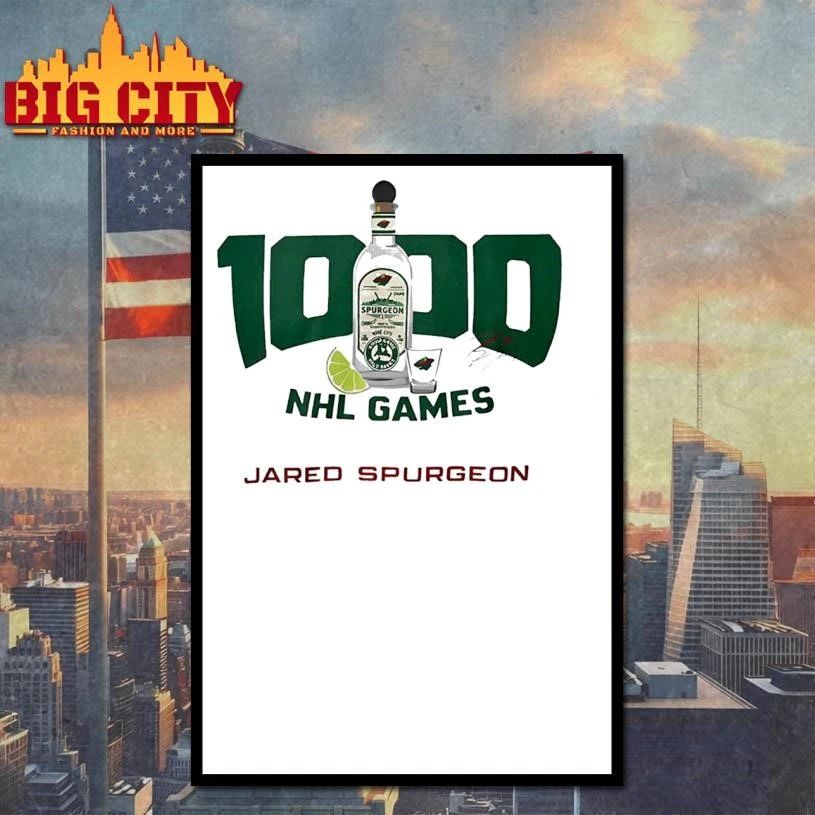 Jared Spurgeon 1000th Nhl Games Shirt