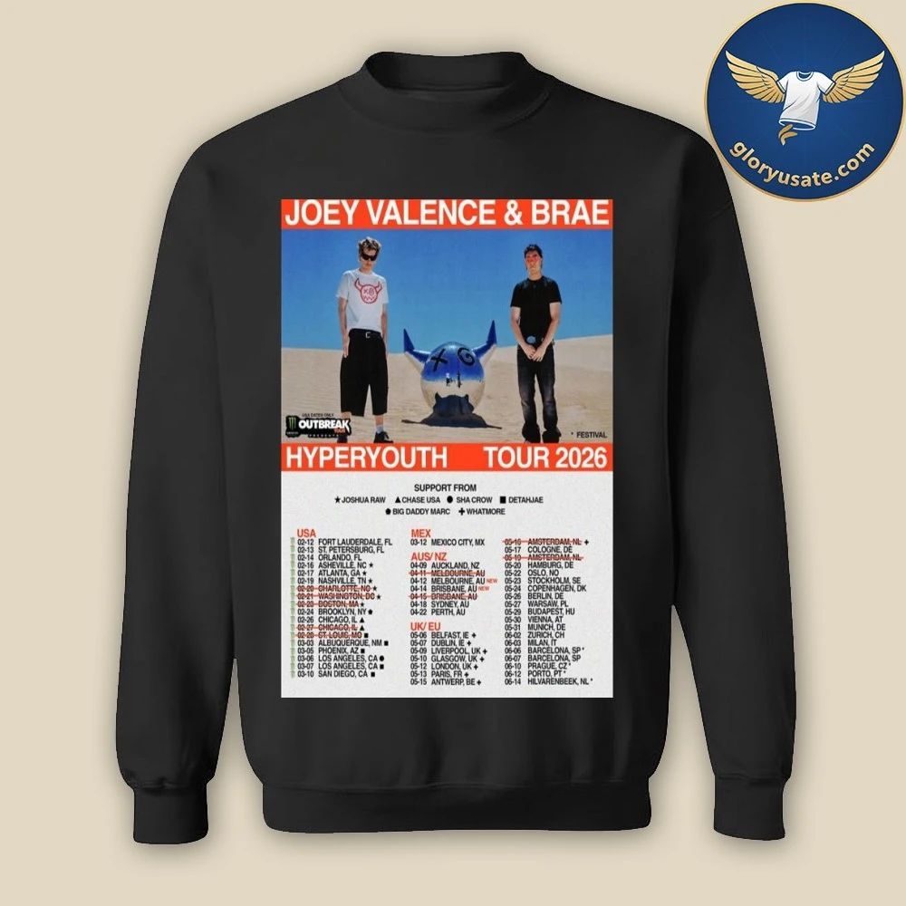 Joey Valence & Brae Hyperyouth Tour 2026 Poster Shirt