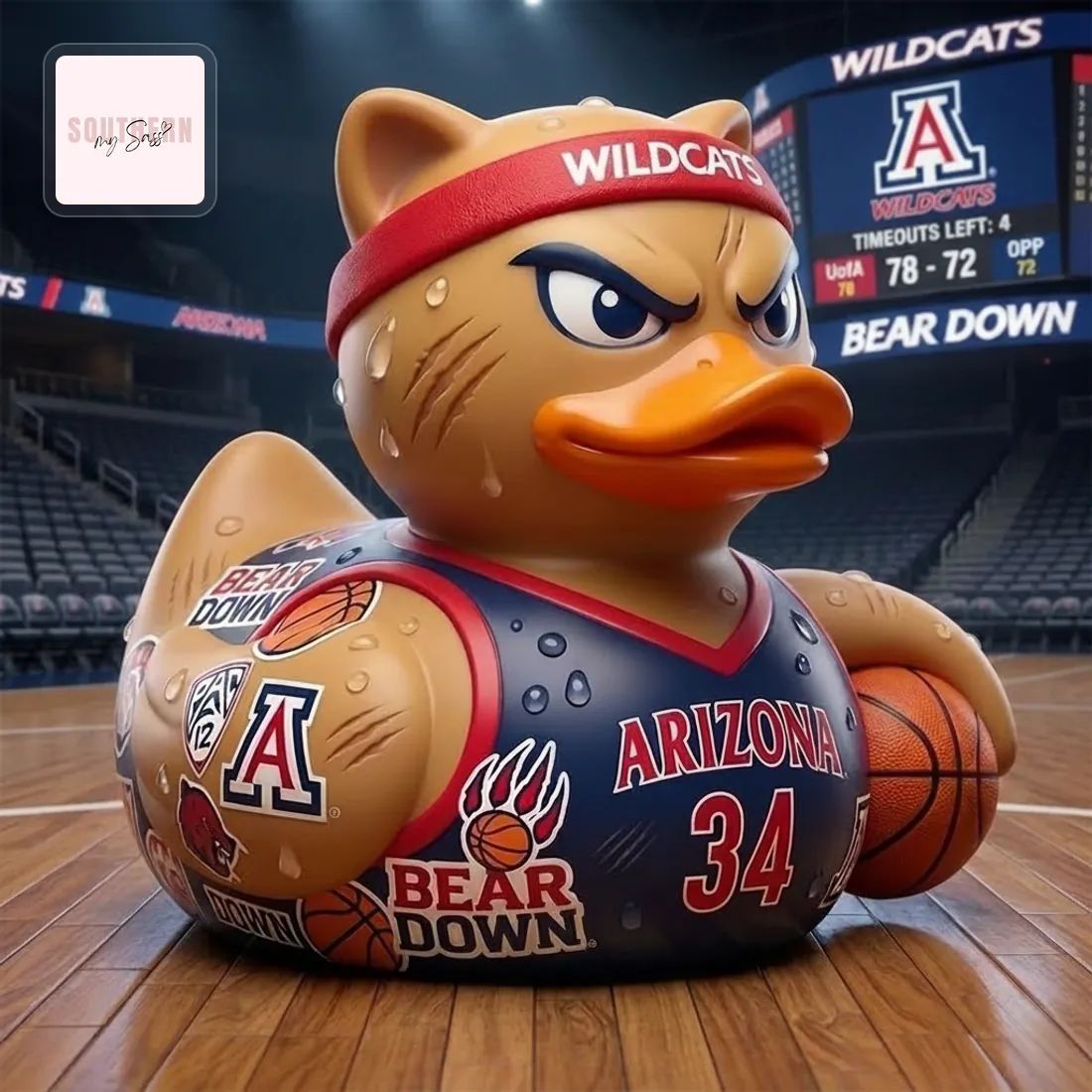 University of Arizona Wildcats Basketball Bear Down Rubber Duck