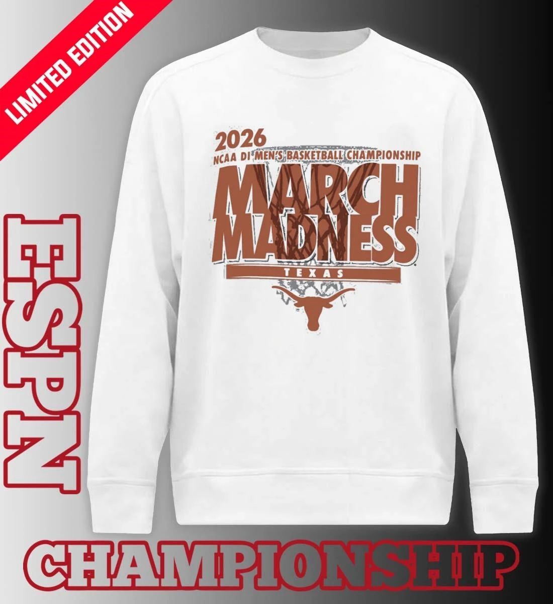 Texas Longhorns 2026 NCAA DI Basketball March Madness – First Four Shirt