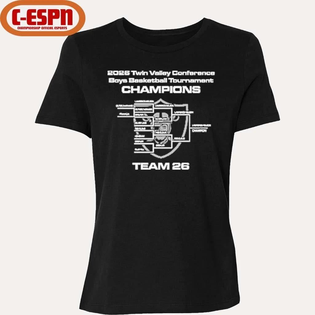 Lawrence-Nelson 2026 TVC Boys Basketball Tournament Champions Shirt