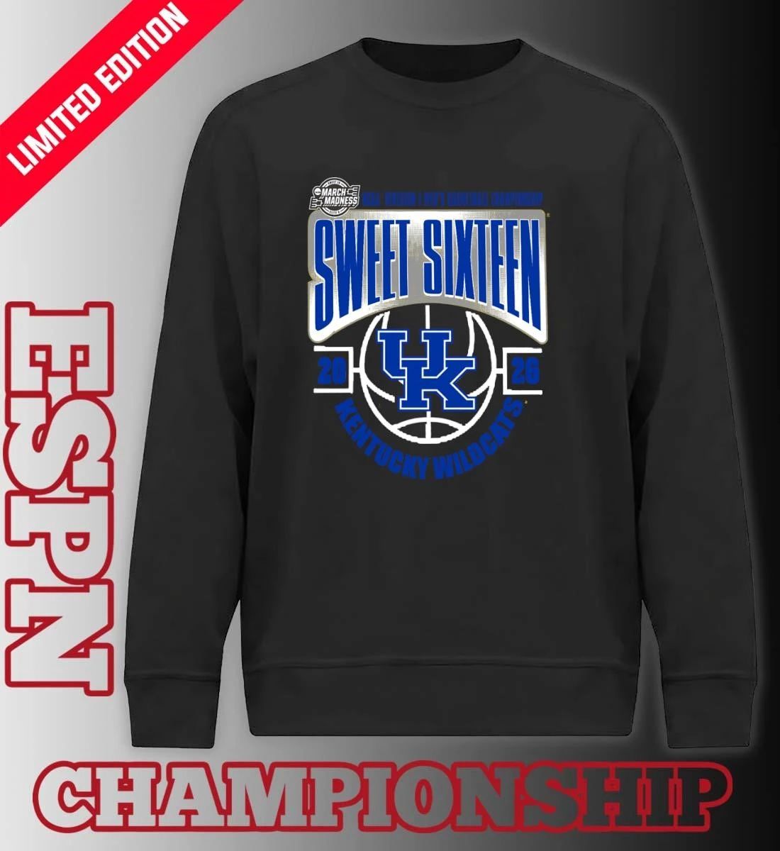Kentucky Wildcats Sweet 16 NCAA DI Men’s Basketball Tournament March Madness 2026 T-Shirt