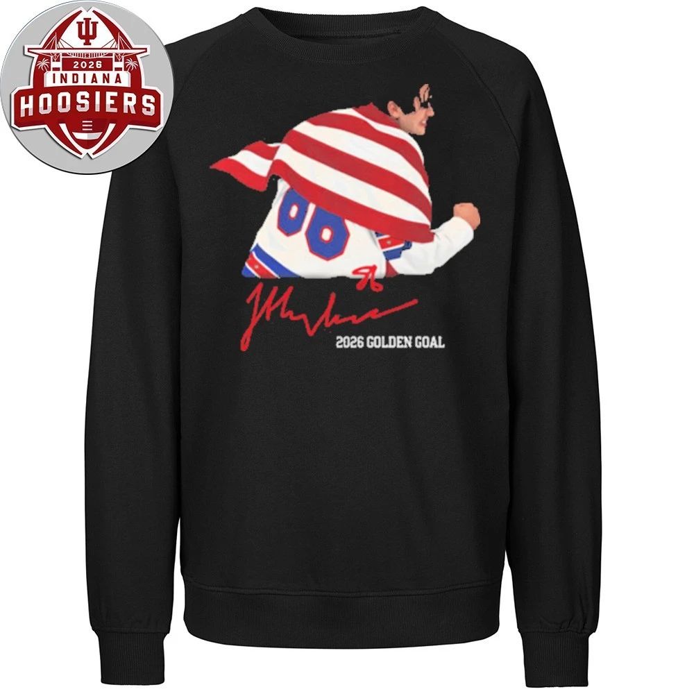 Jack Hughes USA Hockey Golden Goal 2026 Hockey signature T-Shirt