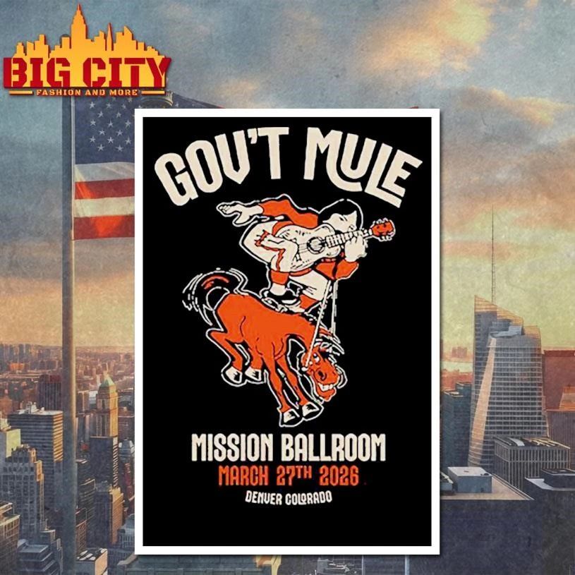 Gov’t Mule Denver, CO Mar 27 2026 Mission Ballroom Tour Graphic Shirt