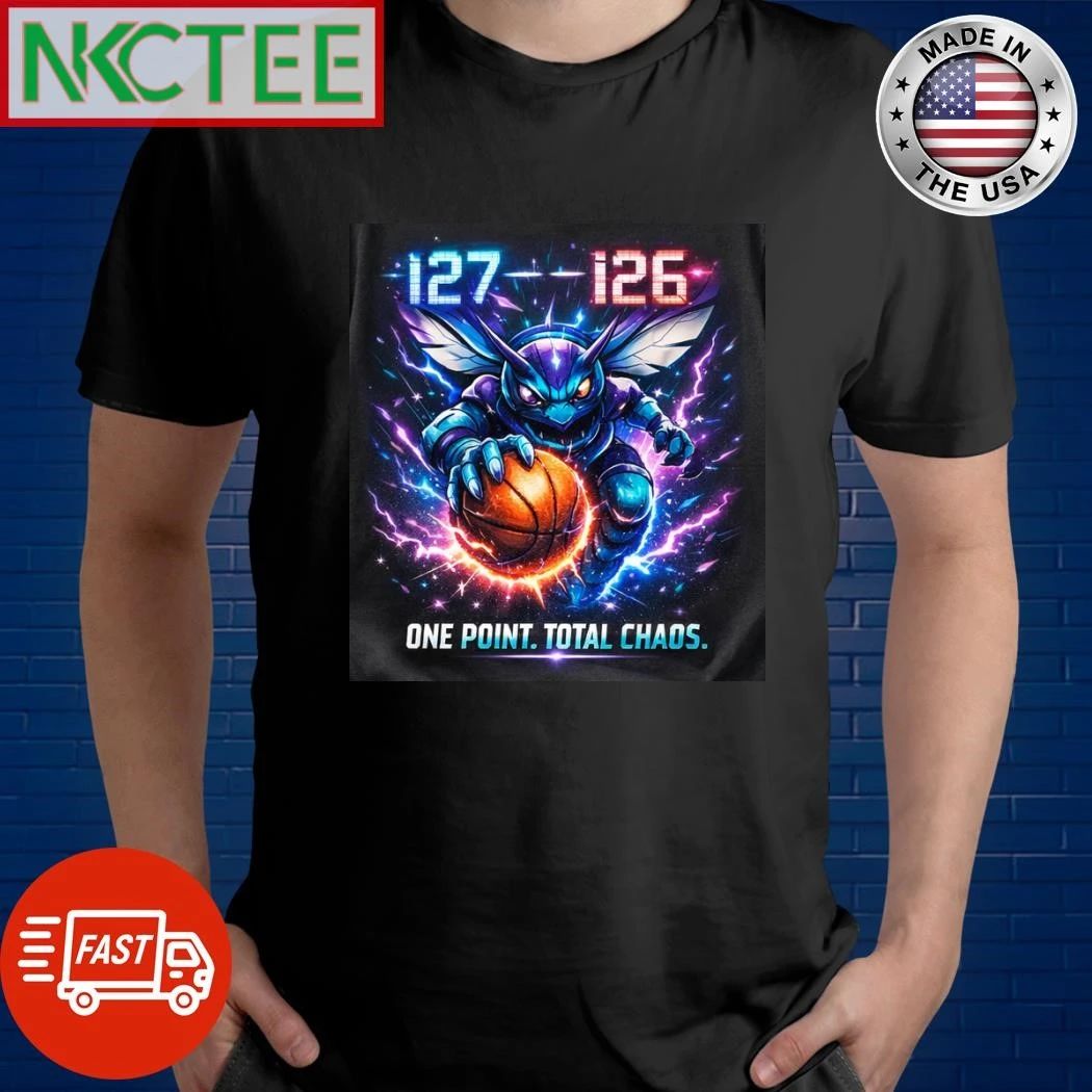 Charlotte Hornets win 127-126 Miami Heat one point total chaos shirt