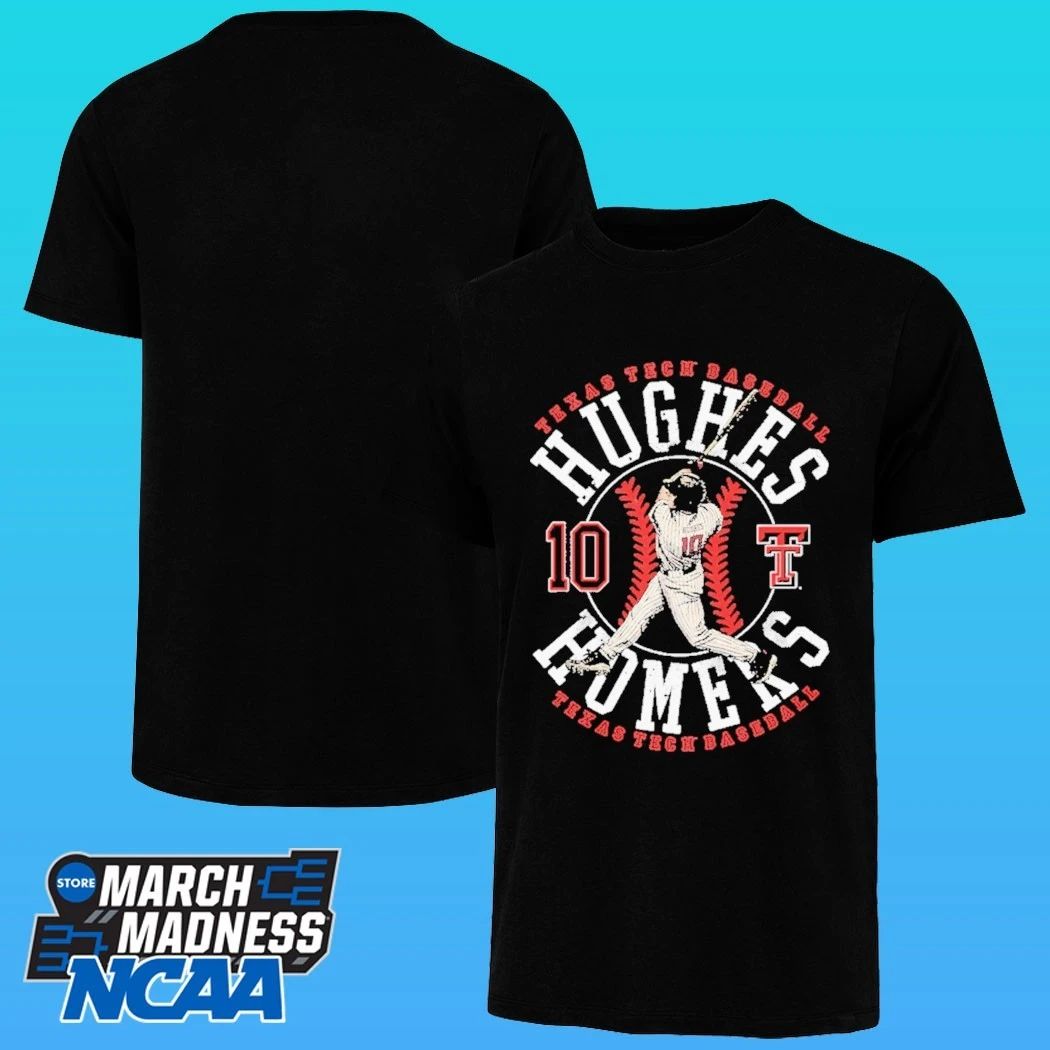 Hughes Homers 10 Texas Tech Red Raiders Baseball Shirt