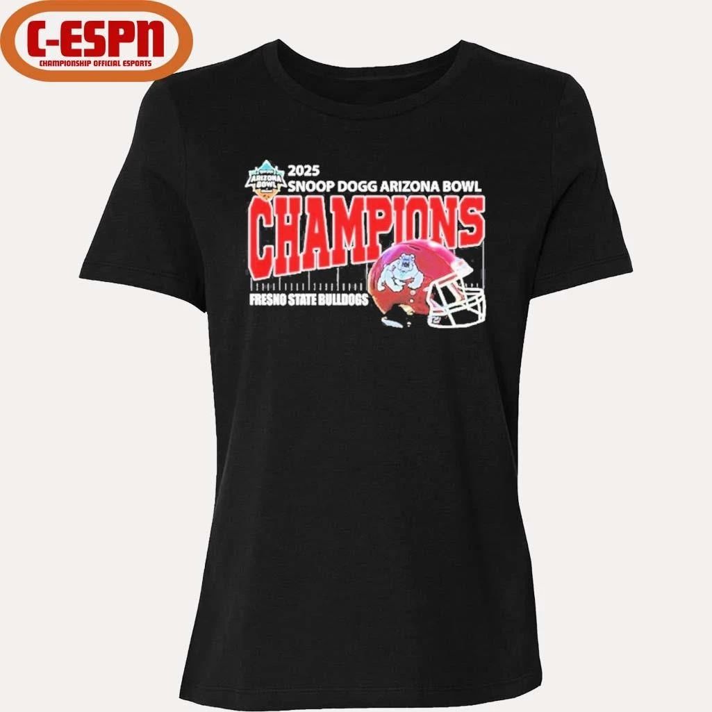 Fresno State Bulldogs 2025 Snoop Dogg Arizona Bowl Champions Helmet Shirt