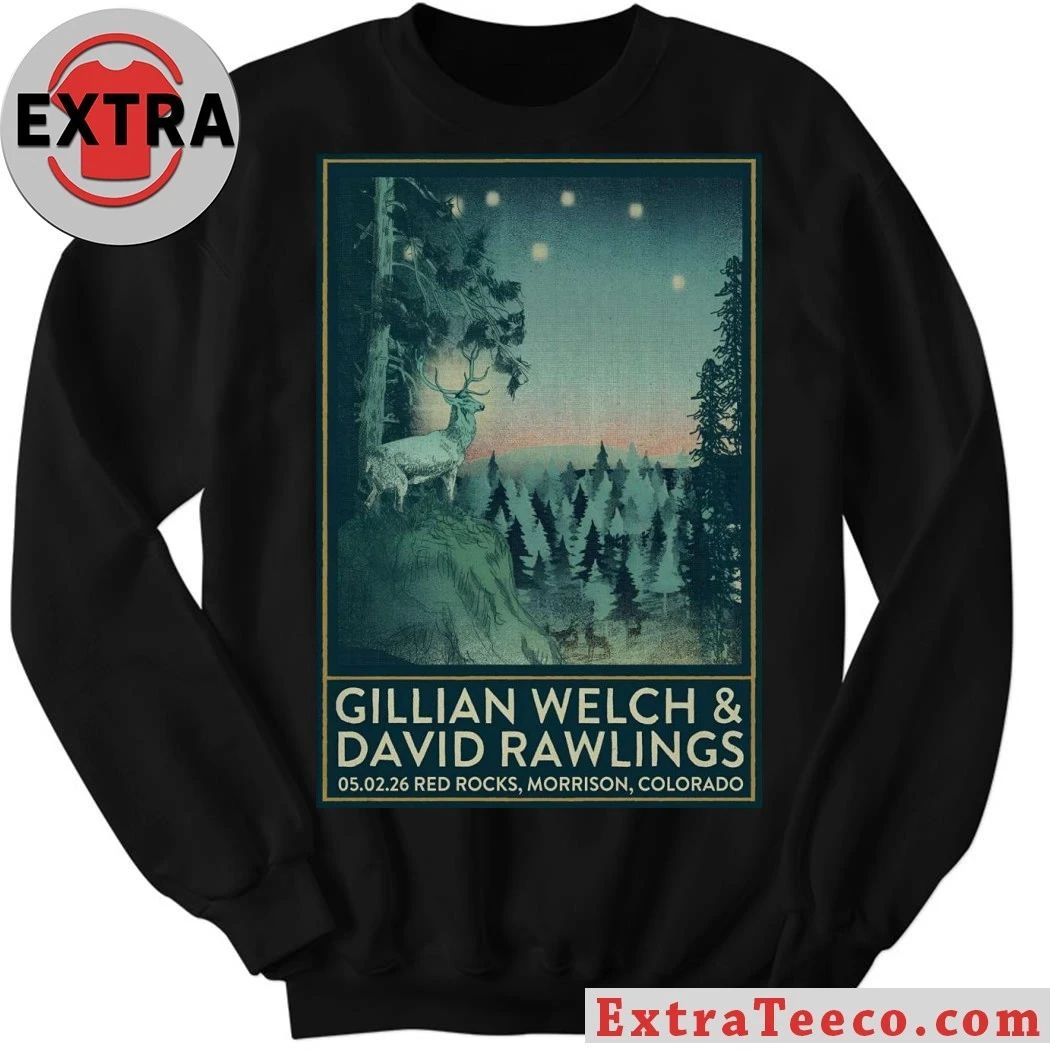 Gillian Welch And David Rawlings Red Rocks in Morrison CO 5 2 2026 Poster T-Shirt