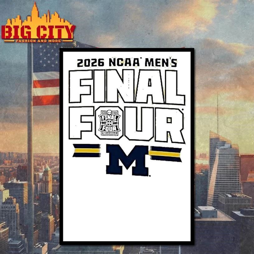 Michigan Wolverines 2026 Mens Basketball Final Four Bound Graphic Shirt