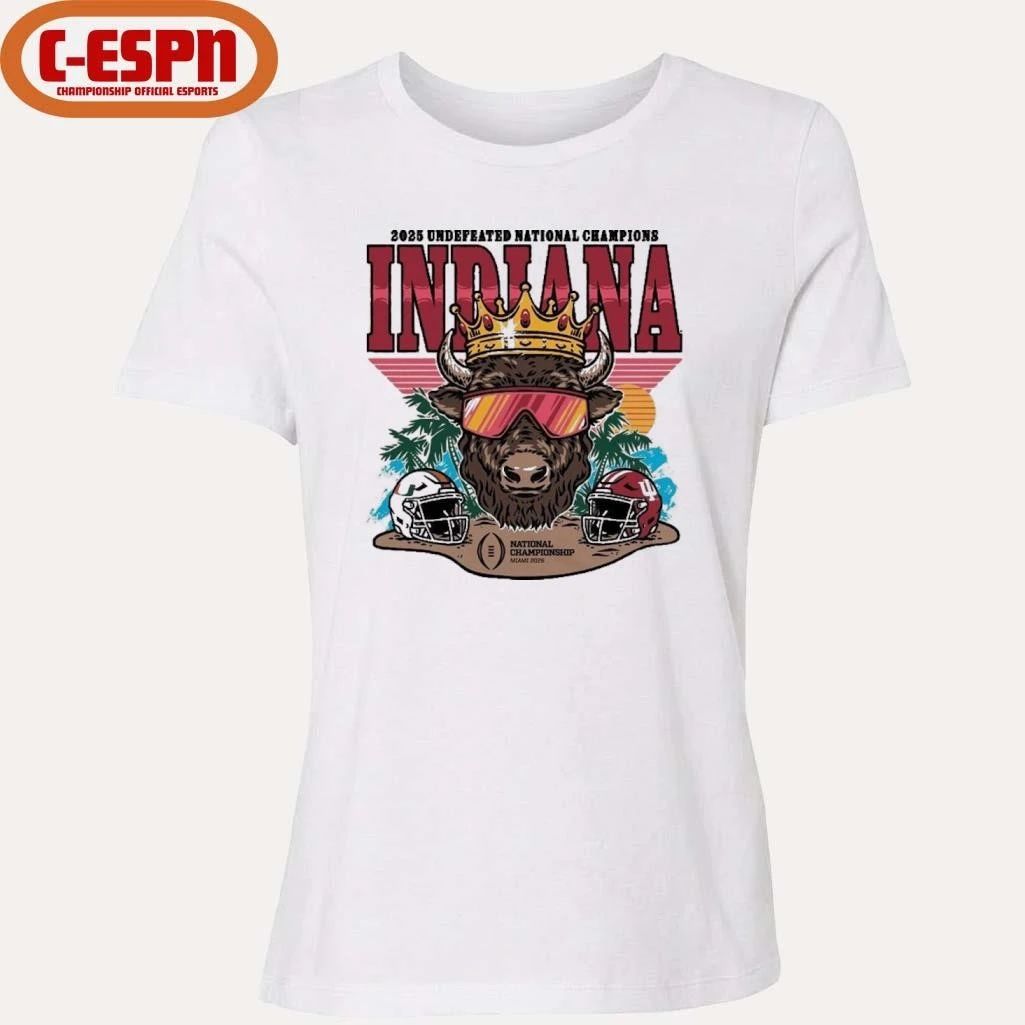 Indiana University Hoosiers Football 2025 Undefeated National Champions Bison Crown Shirt