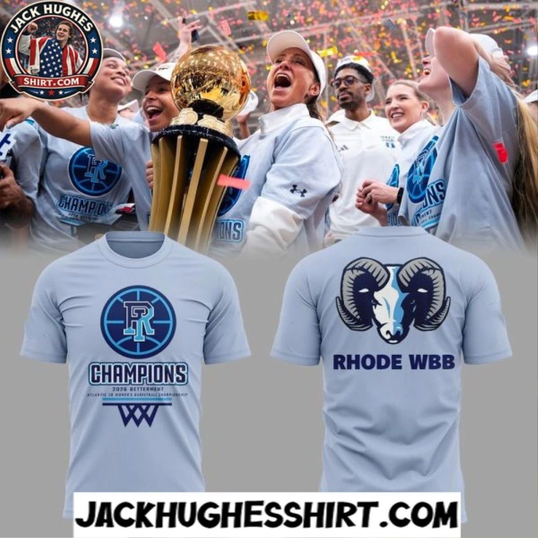 Rhode WBB 2026 A10 WBB Tournament Champions Logo Two Sided T-Shirt