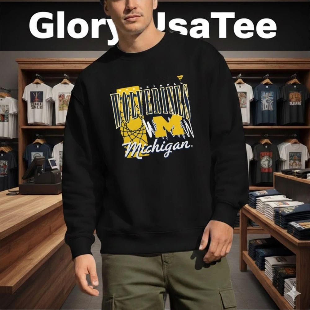 Michigan Wolverines Mem’s Basketball Graphic Tri-Blend T-Shirt