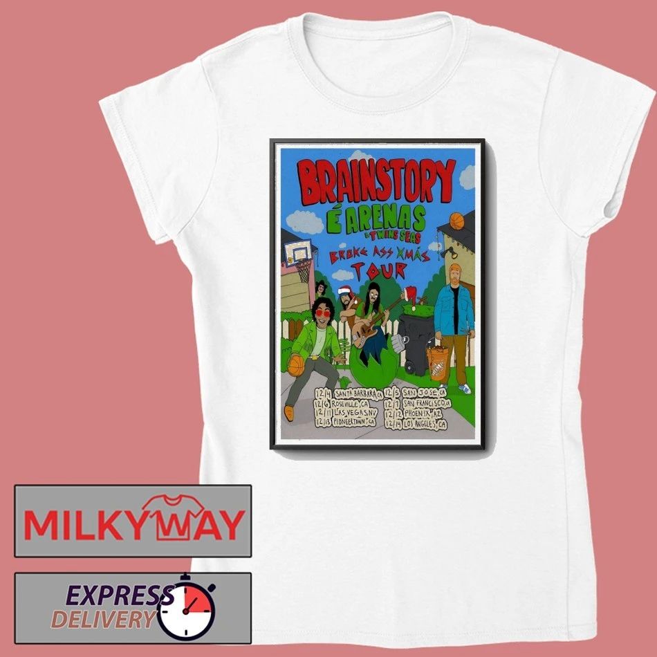 Brainstory And Twin Seas Broke Ass Xmas Tour 2025 Poster shirt
