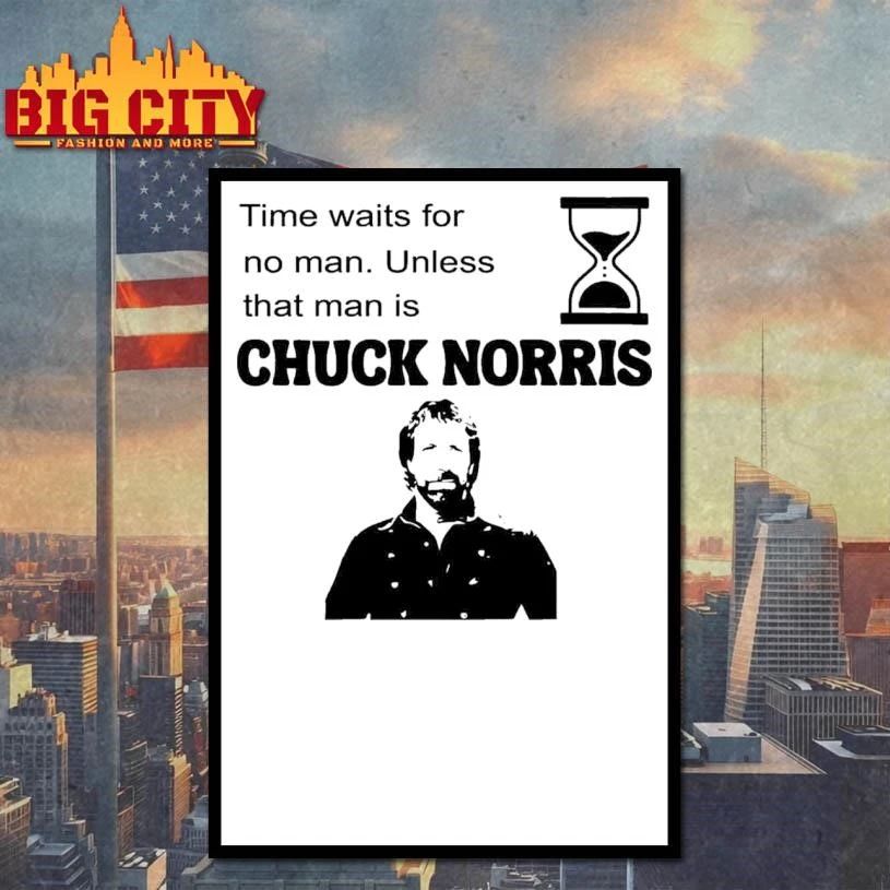 Time Waits For No Man Unless That Man Is Chuck Norris Graphic Shirt