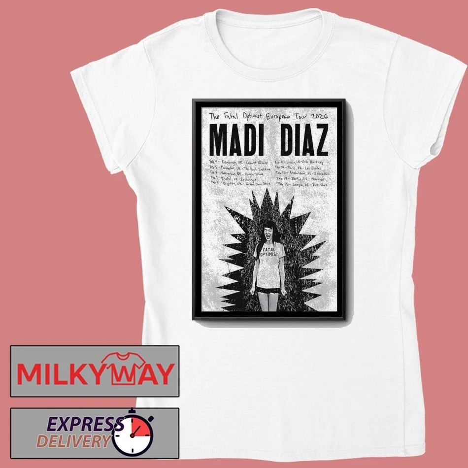 Madi Diaz The Fatal Optimist European Tour 2026 Poster shirt