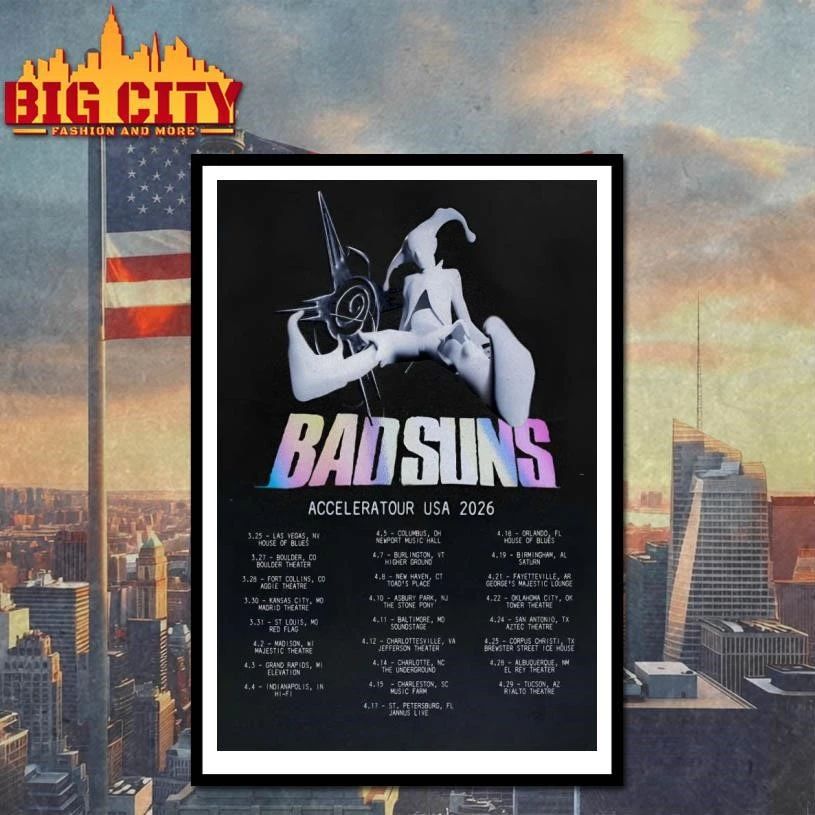 Bad Suns 2026 USA Acceleratour Poster Shirt