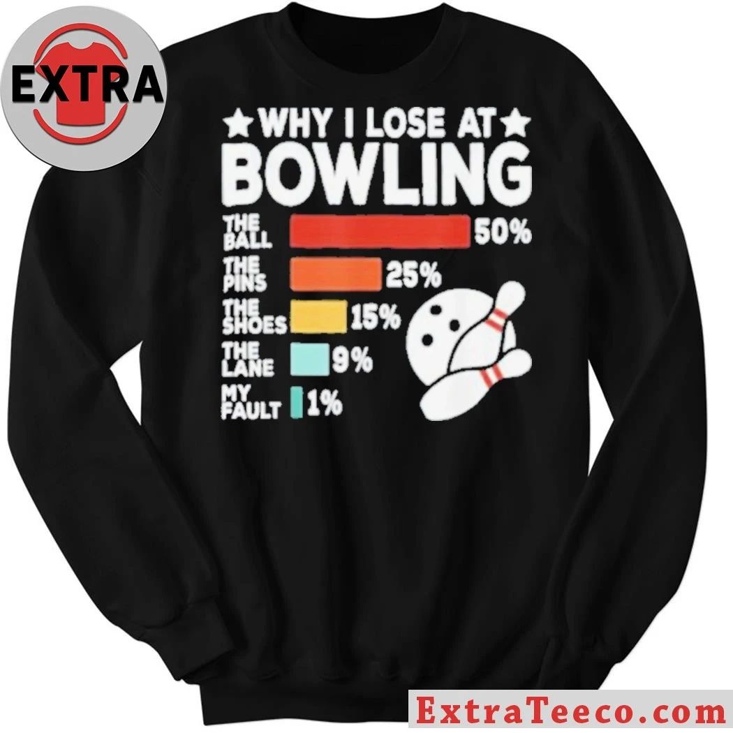 Why I Lose At Bowling Funny Chart Graphic Sarcastic Bowling Gift For League Players Shirt