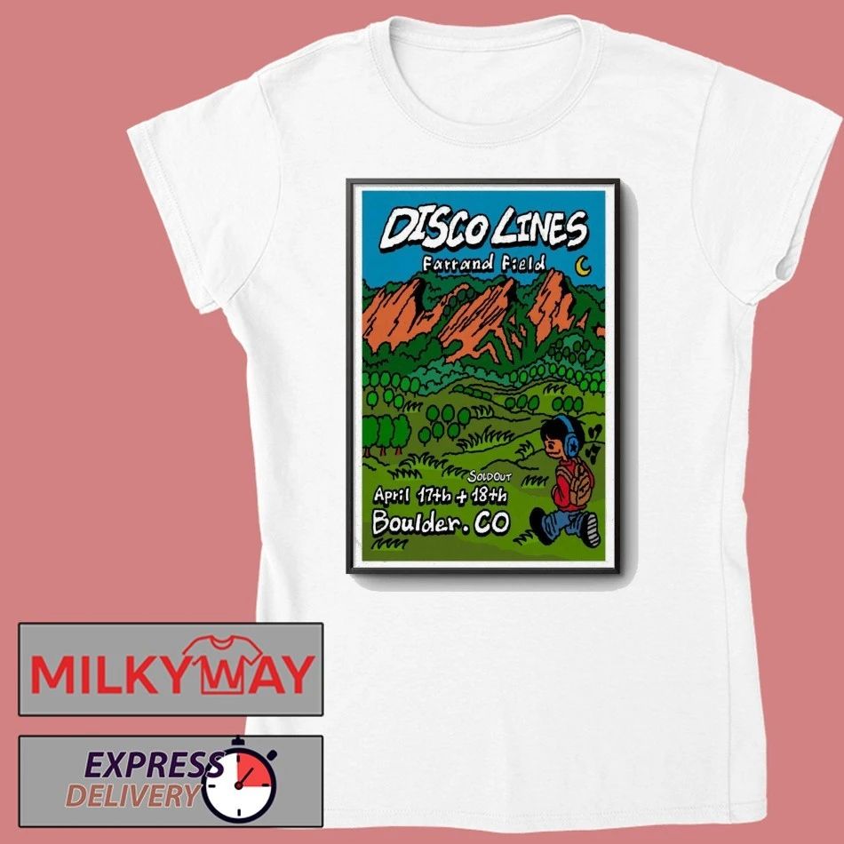Apr 17-18 2026 Disco Lines Poster Boulder CO shirt