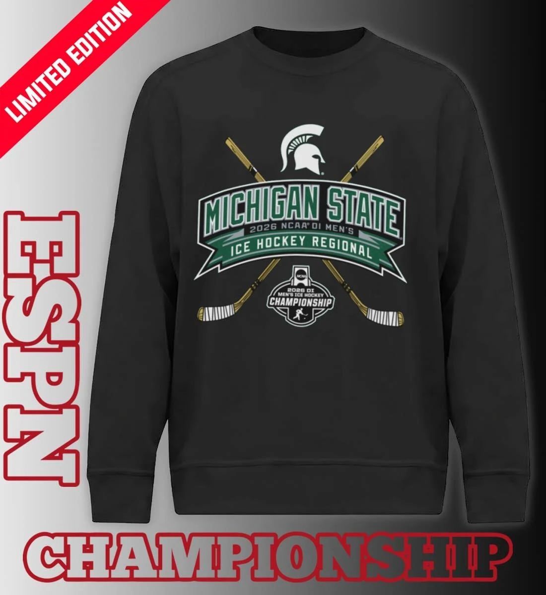 Michigan State Spartans 2026 NCAA DI Men’s Ice Hockey Regionals T-Shirt