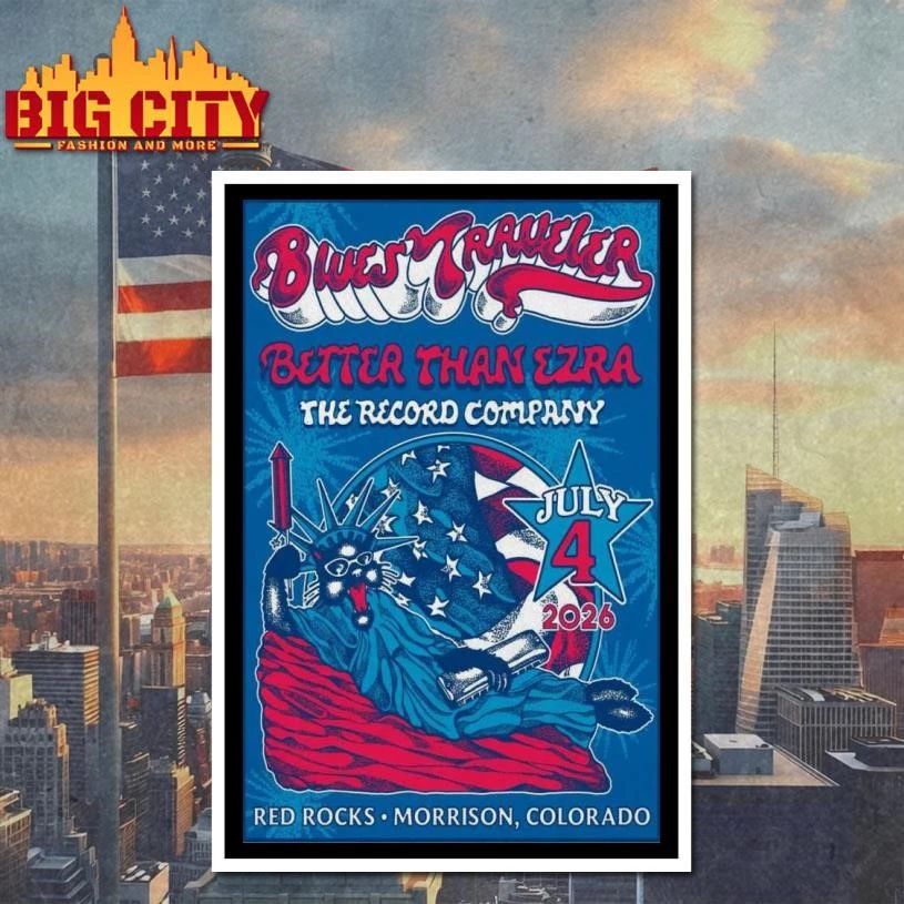 Limited Edition Blues Traveler July 4 2026 Morrison, CO Poster Shirt