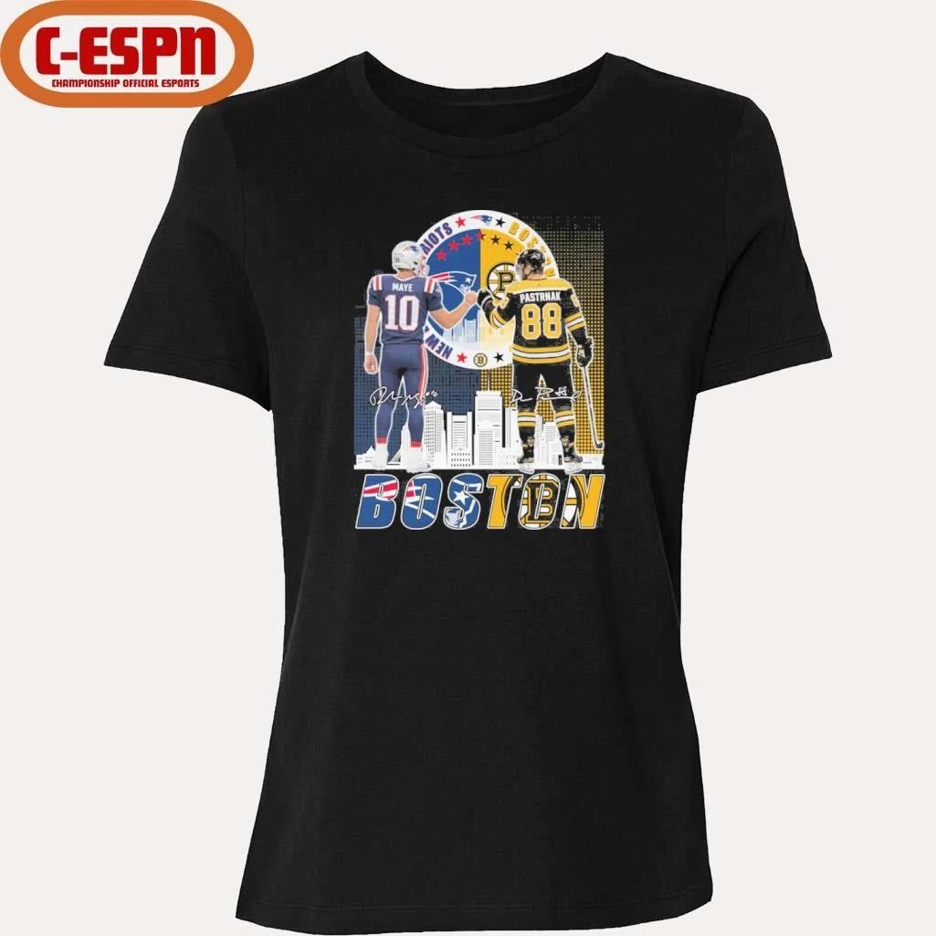 Boston Sports Teams Drake Maye And David Pastrnak Shirt