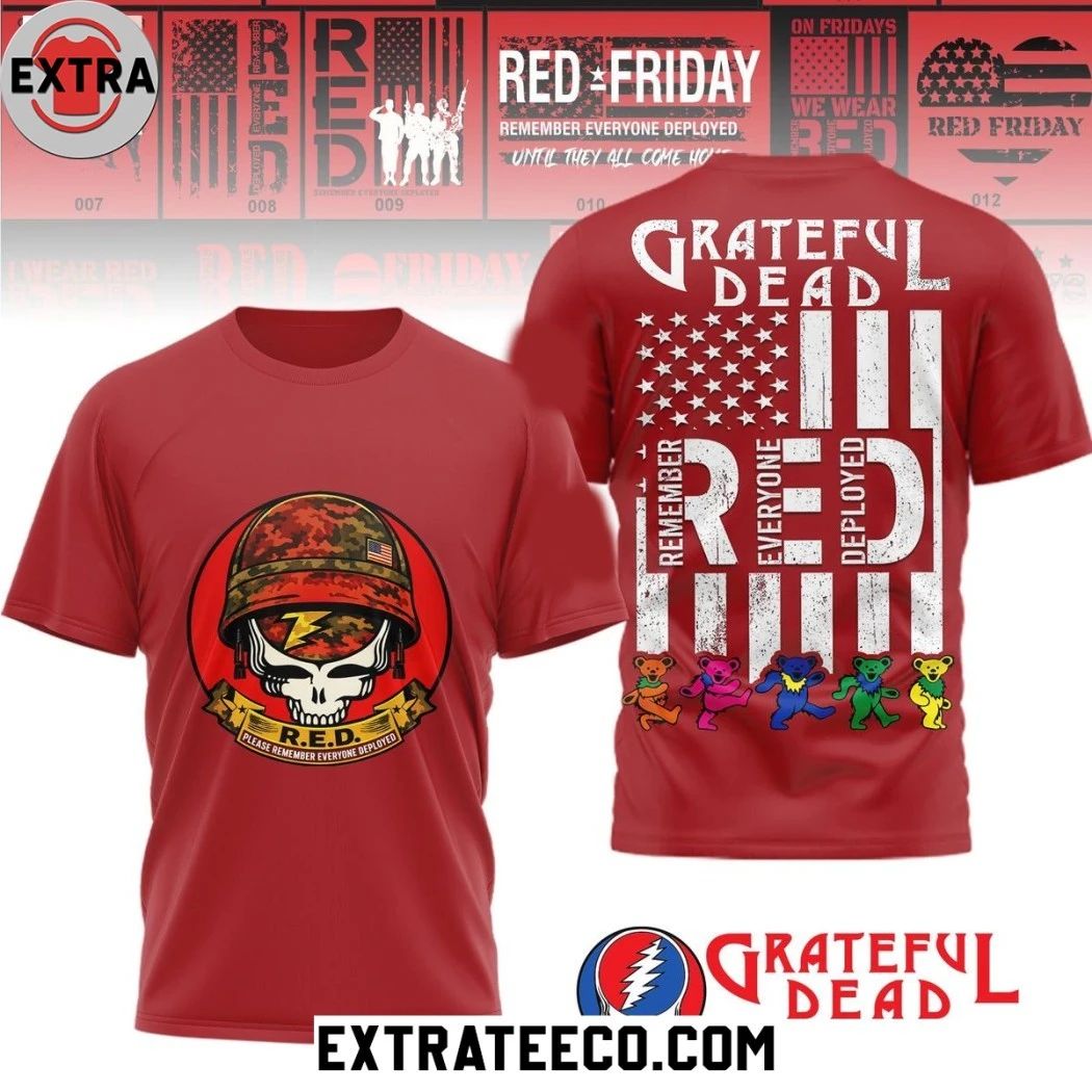 Grateful Dead R.E.D. Friday Remember Everyone Deployed Logo Two Sided Shirt – Perfect Gift for Men & Women